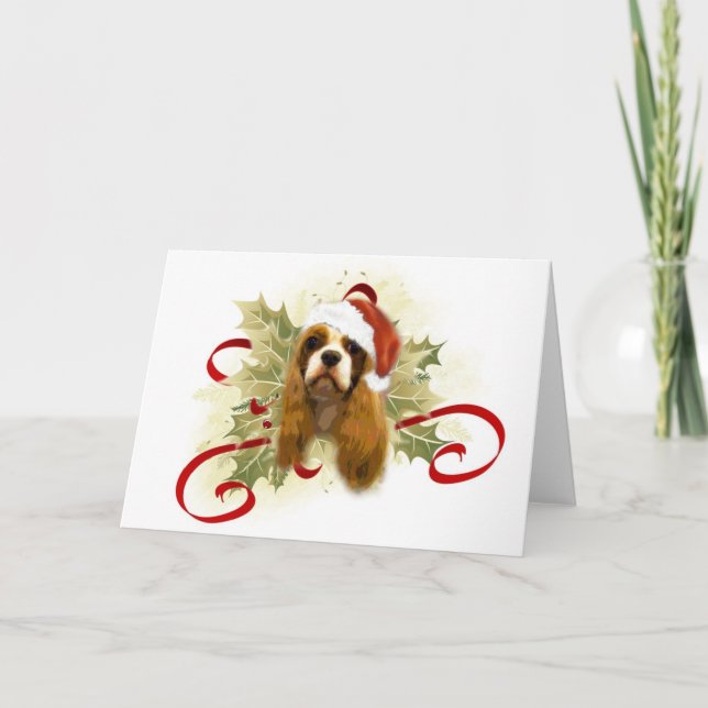 Tarjetas de Navidades Cavalier King Charles Spanie (Anverso)