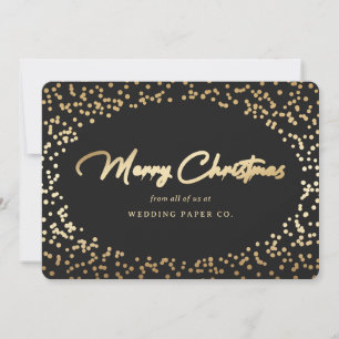 Tarjetas de Navidades comerciales con carta de oro