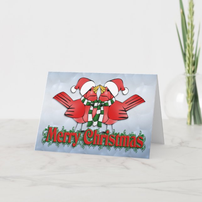 Tarjetas de navidades con cardenales lindos (Anverso)