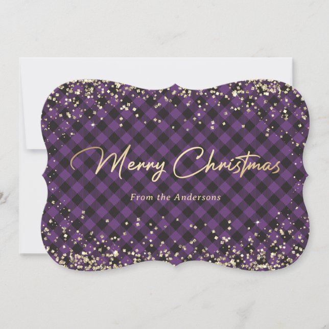 Tarjetas de Navidades con manto de búfalo morado P (Anverso)