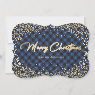 Tarjetas de Navidades con placa de búfalo azul Pur