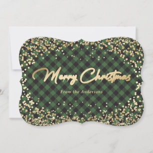 Tarjetas de Navidades con placa de búfalo verde Pu