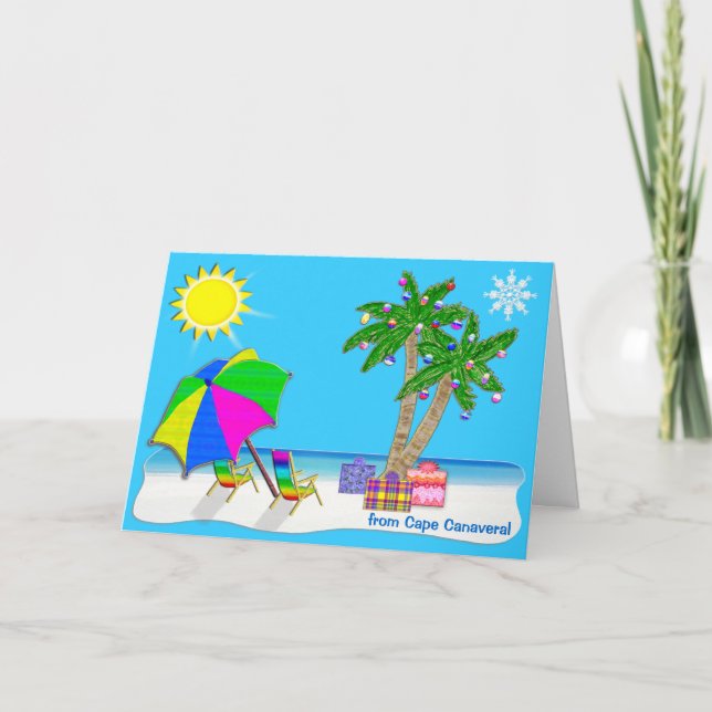 Tarjetas de Navidades con temas de playa personali (Anverso)