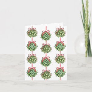 Tarjetas de Navidades de acuarela Coquette Mistlet