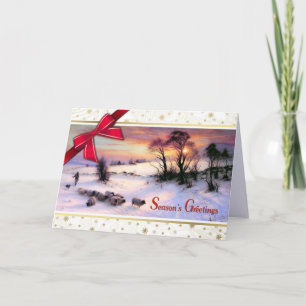 Tarjetas de Navidades de Bella Artes de escenas de