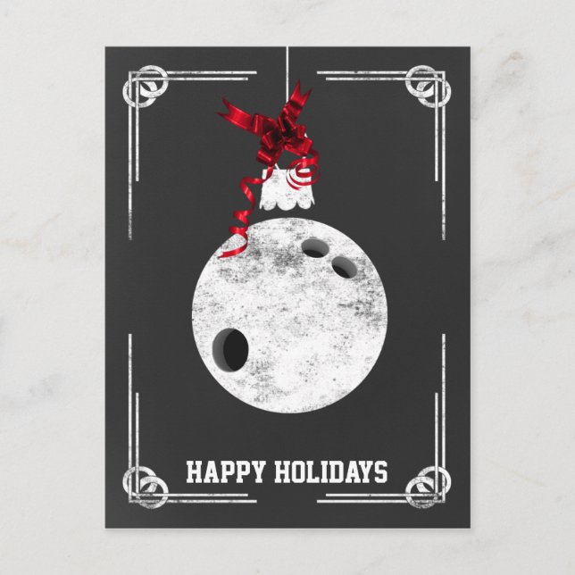 tarjetas de Navidades de boliche de pizarra (Anverso)