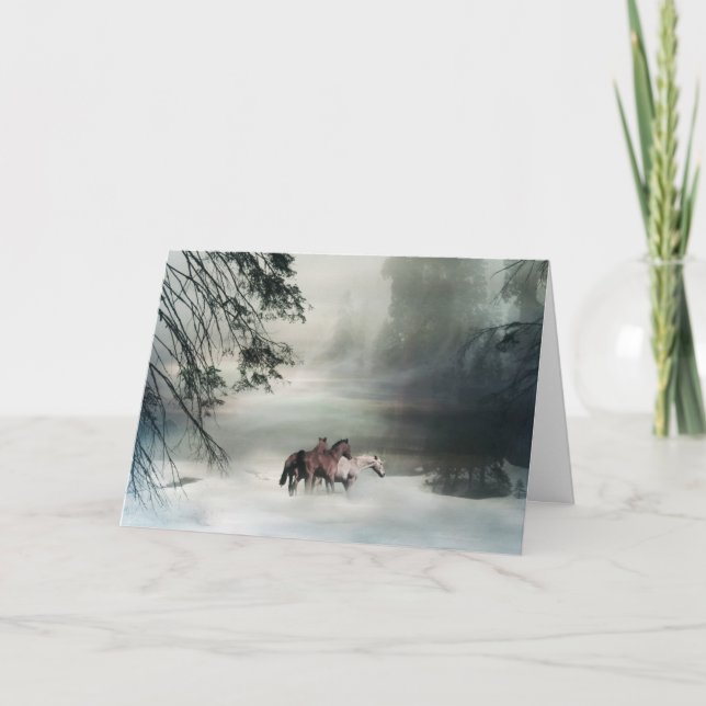 Tarjetas de Navidades de caballos, caballo en la n (Anverso)