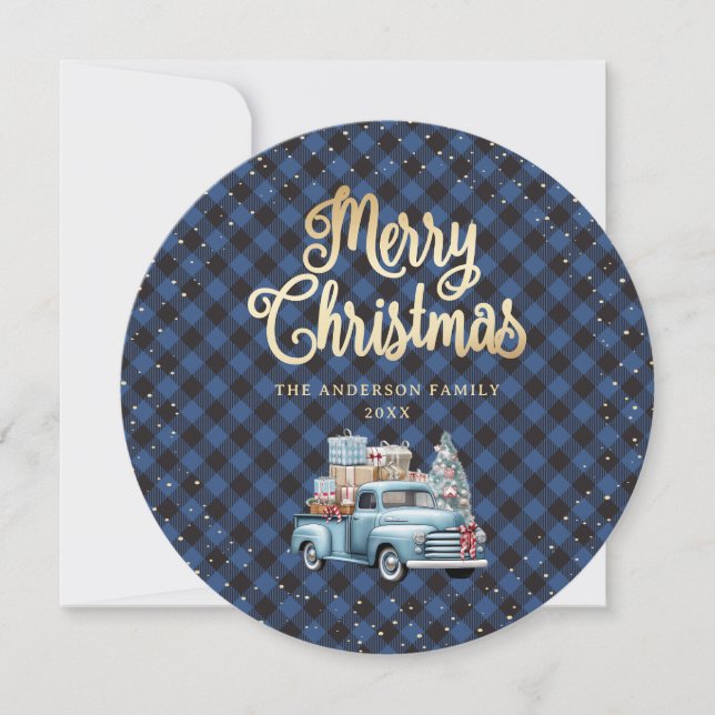 Tarjetas de Navidades de camiones de nieve con inc (Anverso)