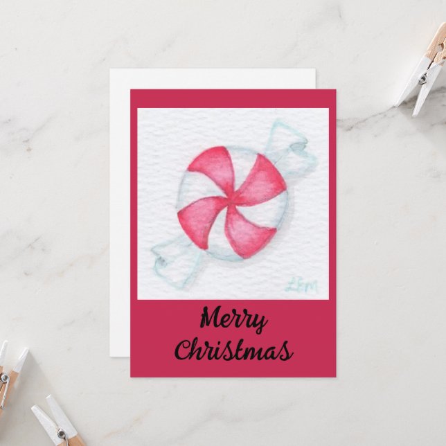 Tarjetas de Navidades de candy con menta de menta (Anverso/Reverso In Situ)