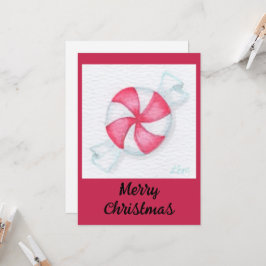Tarjetas de Navidades de candy con menta de menta