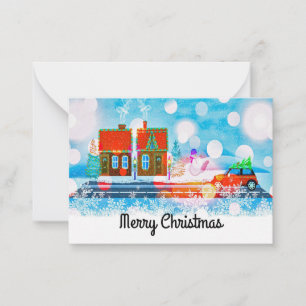 Tarjetas de Navidades de casas de navidades
