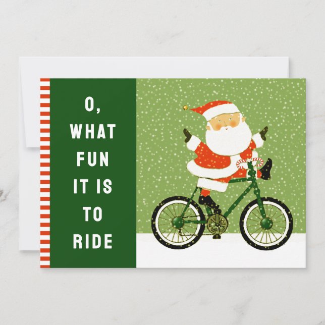 Tarjetas de Navidades de ciclismo de vacaciones cr (Anverso)