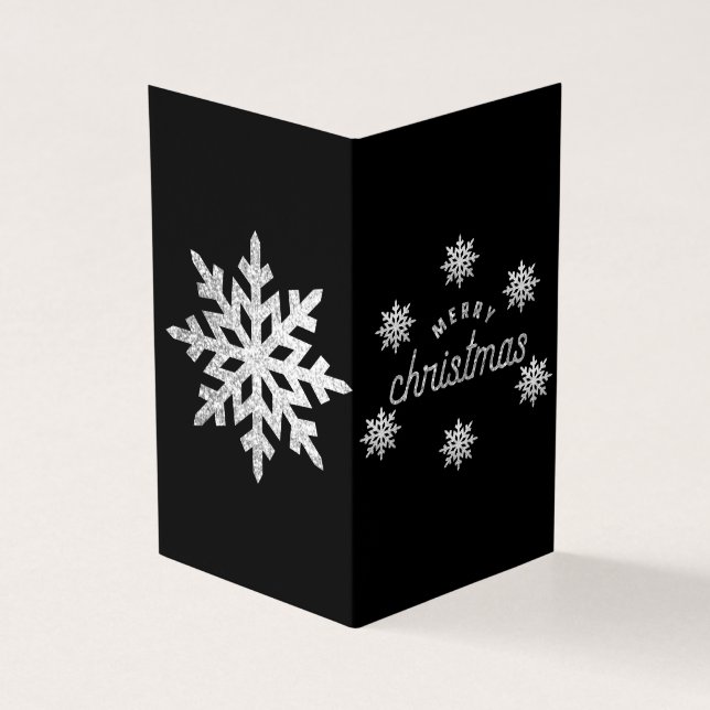 Tarjetas de Navidades de copo de nieve Purpurina d (Exterior)