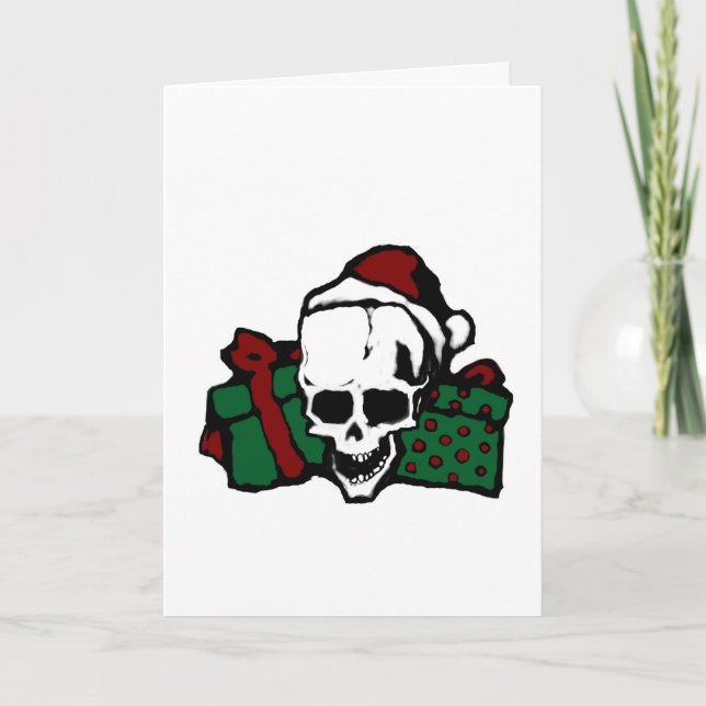 Tarjetas de Navidades de cráneo góticos (Anverso)
