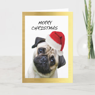 Tarjetas de Navidades de diseño "Cute Pug"