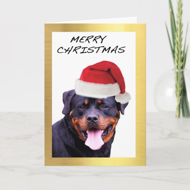 Tarjetas de Navidades de diseño "Rottweiler" (Anverso)