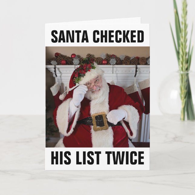 TARJETAS DE NAVIDADES DE DIVERSIÓN DE SANTA CLAUS, (Anverso)