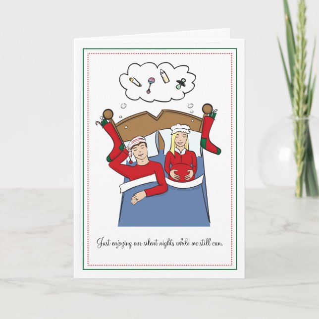 Tarjetas de Navidades de embarazo - Noches silenci (Anverso)