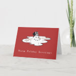 Tarjetas de Navidades de empresas Snowman<br><div class="desc">Tarjetas de Navidad de negocios con un muñeco de nieve derretido y el mensaje "cálidos saludos de vacaciones". Personalice el interior para que se ajuste a sus necesidades de tarjeta de vacaciones.</div>