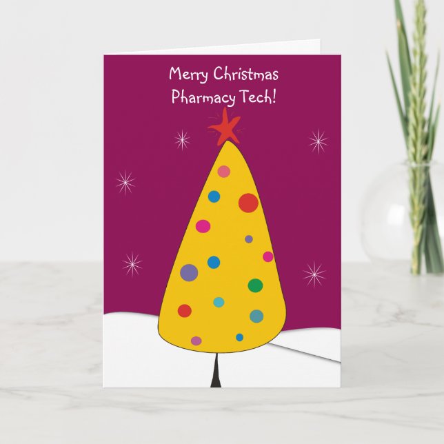 Tarjetas de Navidades de Farmacia Tech #4 Magenta (Anverso)