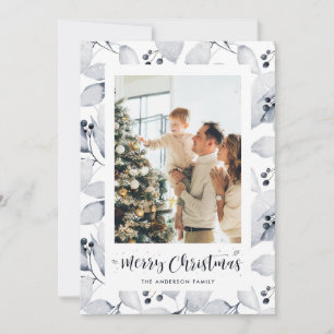 Tarjetas de Navidades de follaje Watercolor Winter