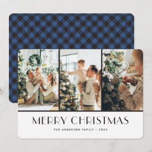 Tarjetas de Navidades de foto de búfalo azul moder
