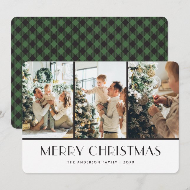 Tarjetas de Navidades de foto de búfalo verde mode (Anverso / Reverso)