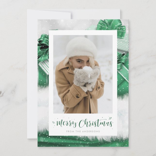 Tarjetas de Navidades de fotografía con letras de  (Anverso)