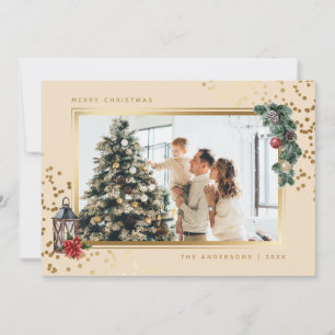 Tarjetas de Navidades de fotografía de color agua