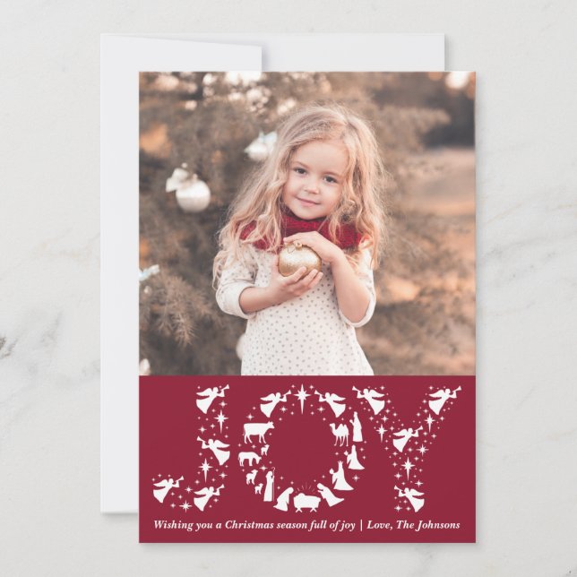 Tarjetas de Navidades de fotografía de Natividad,  (Anverso)
