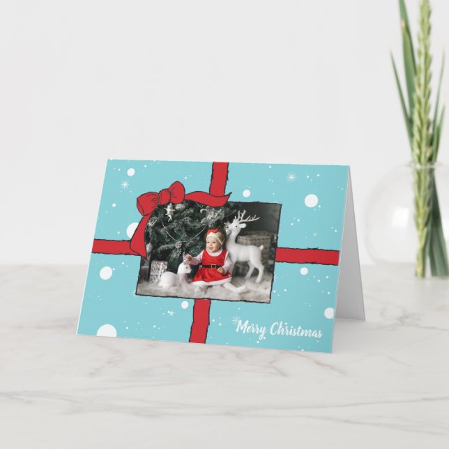Tarjetas de Navidades de fotografía de regalo para (Anverso)