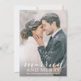 Tarjetas de Navidades de fotografía recién casadas