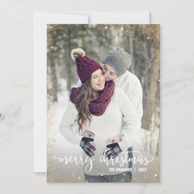 Tarjetas de Navidades de fotos de copos de nieve S (Anverso)