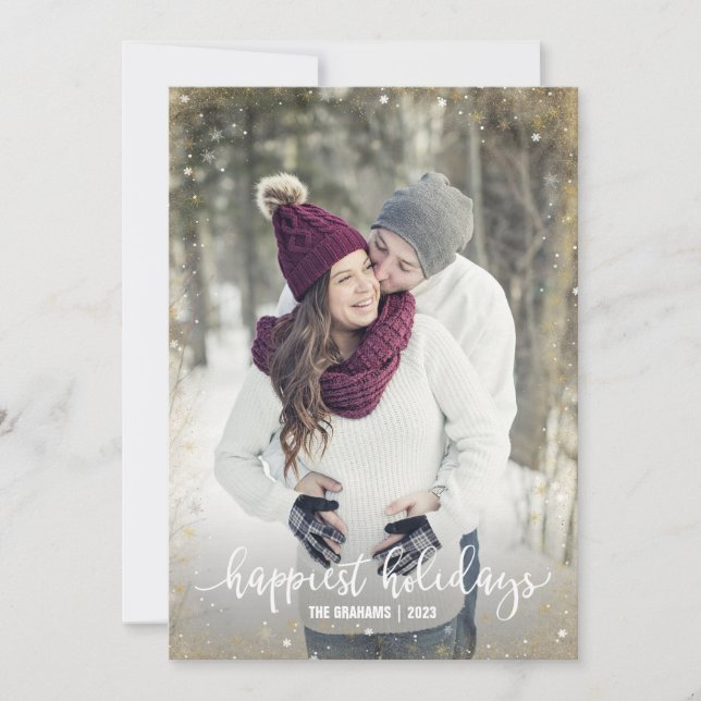 Tarjetas de Navidades de fotos de copos de nieve S (Anverso)
