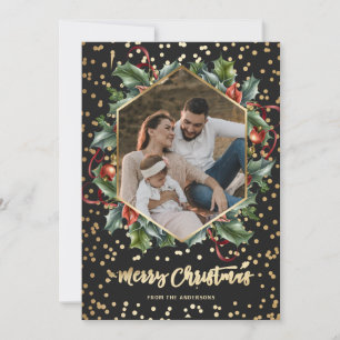 Tarjetas de Navidades de fotos de guirnaldas botán