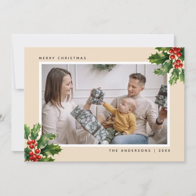 Tarjetas de Navidades de fotos de la elegante acua (Anverso)