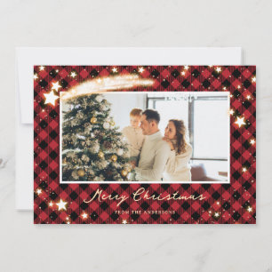 Tarjetas de Navidades de fotos de Starry Red Buffa