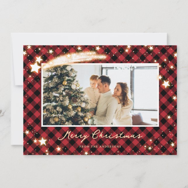 Tarjetas de Navidades de fotos de Starry Red Buffa (Anverso)