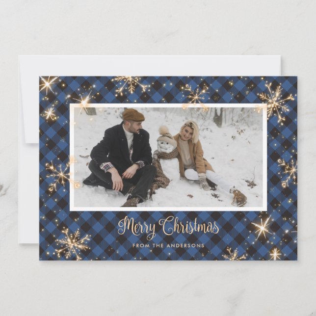 Tarjetas de Navidades de fotos espumosas en búfalo (Anverso)