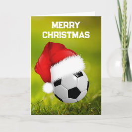 Tarjetas de Navidades de fútbol y Santa Claus