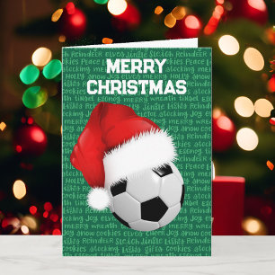 Tarjetas de Navidades de fútbol y Santa Claus