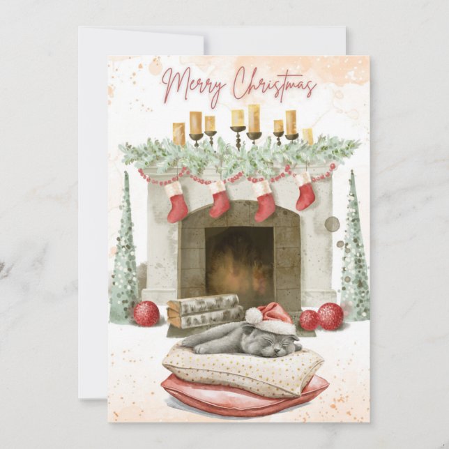 Tarjetas de Navidades de gato 1 (Anverso)