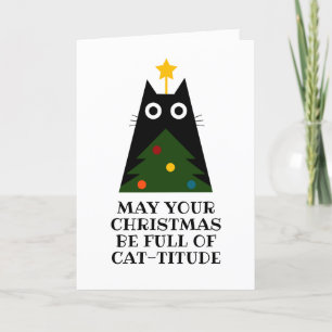 tarjetas de navidades de gatos negros divertidos
