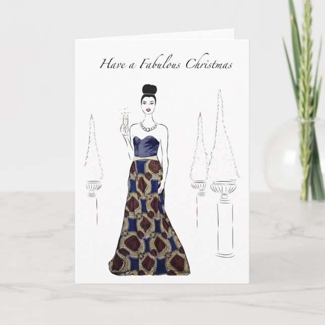 Tarjetas de Navidades de Ilustracion de moda (Anverso)