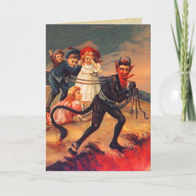 Tarjetas de Navidades de Krampus pelirrocrales (Anverso)