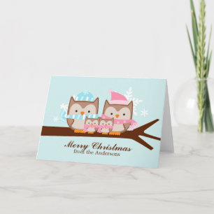 Tarjetas de Navidades de la familia Owls