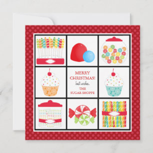 Tarjetas de Navidades de negocios Candy Shop