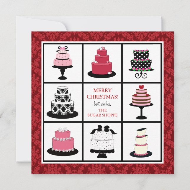 Tarjetas de Navidades de negocios de panadería (Anverso)