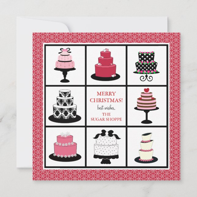 Tarjetas de Navidades de negocios de panadería (Anverso)