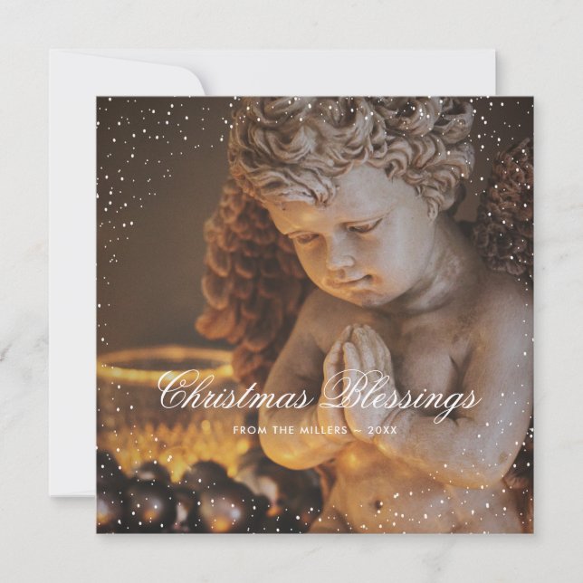 Tarjetas de Navidades de Nieve de Ángel Cristiano  (Anverso)